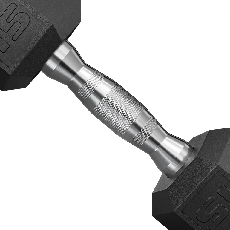 Flash Rubber Hex Dumbbell Set with Weight Rack 5 50 lbs